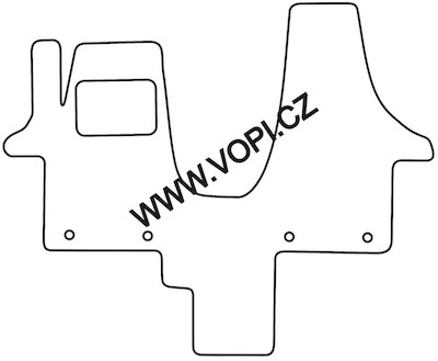 Teppich für die Kabine des VW T5 Wohnmobil mit Befestigung 2003 - 2009 Royalfit Mit Stück zwischen den Sitzen (4965)